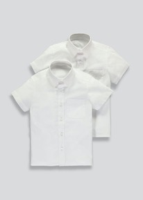 Matalan ������� /Boys Short Sleeve School Shirts (4-16yrs) White ���