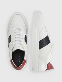 TH STRIPE CUPSOLE LEATHER SNEAKER White
