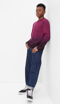 GAP Teen 100% Organic Cotton Pocket T-Shirt plum pudding