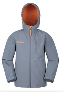 Mountainwarehouse UK Kids Lightweight Water-Resistant Softshell Dark Grey