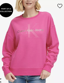 Macys Womens West Village Foiled Logo-Print Sweatshirt  ELECTRIC PINK