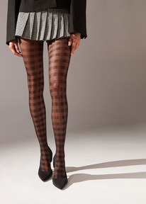 calzedonia esp Pantis de Rejilla 50 Deniers Tartn Eco 5289 - negro tartn eco