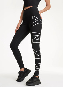 DKNY HIGH WAIST 7/8 EXPLODED LOGO LEGGINGS BLACK