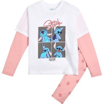 Sportsdirect Character Girls Lilo & Stitch Long sleeve T-shirt and Legging Set L