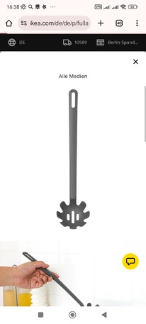 IKEA FULLNDAD Spaghettikelle, grau, 31 cm