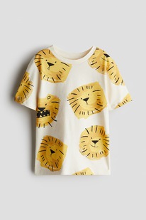 hm T-Shirt mit Print Hellbeige/Löwen