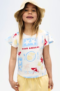 hm Baumwollshirt mit Volantrmeln