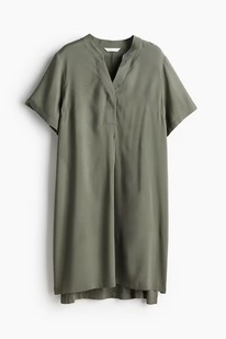 �� Viscose tunic dress Dark khaki green