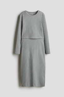 �� 2-piece ribbed top and skirt set Grey