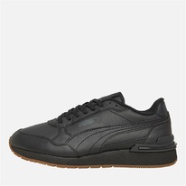 Mandmdirect Puma Mens ST Runner V4 Leather Trainers Black/Strong Grey/Gum