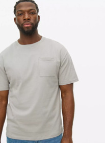 Tuclothing Grey Relaxed Fit Pocket T-Shirt
