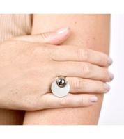 outlet46 Zeitloser Calvin Klein Damen Ring mit umklappbarer Scheibe Edelstahl-Ri