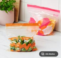 ikea ISTAD Beutel, wiederverschliebar, rosa/orange, 2.5/1.2 l