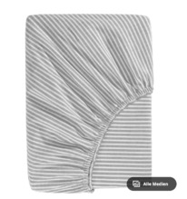 ikea SOLFIBBLA Spannbettlaken, grau wei/Streifen,