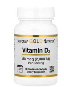 California Gold Nutrition, ������� D3, 50 ��� (2000 ��), 90 �����-����������� ��
